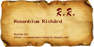 Rosenblum Richárd névjegykártya